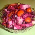 Салат из краснокочанной капусты с грибами