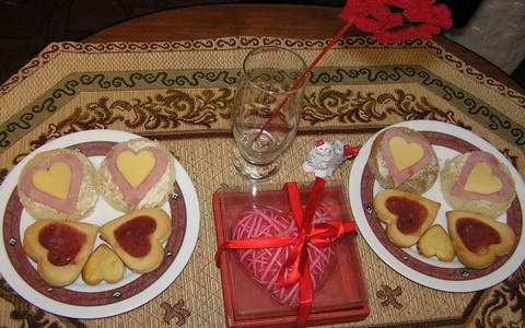 завтрак на День Святого Валентина