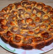 пирог с мясным фаршем хризантема